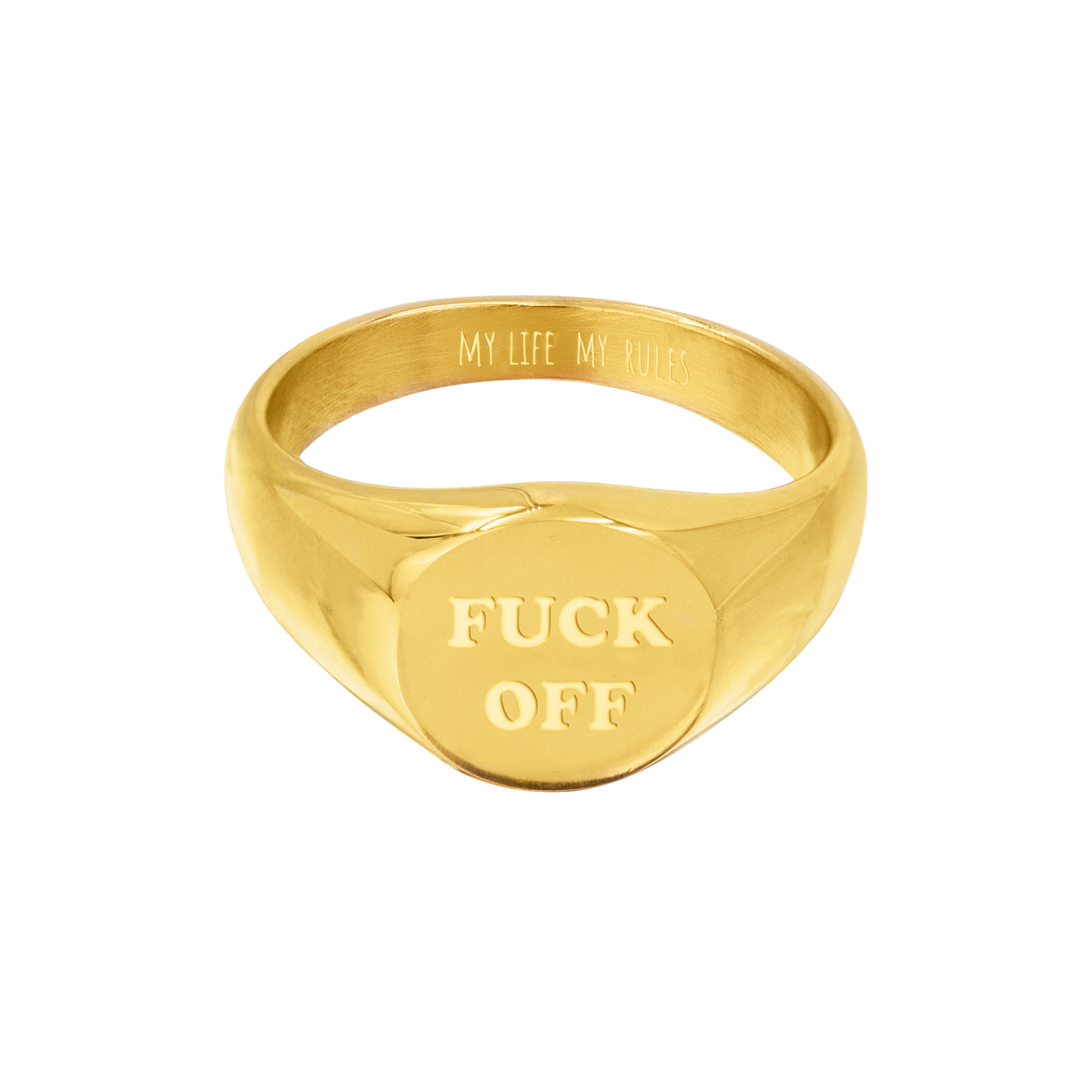 FUCK OFF Ring Gold