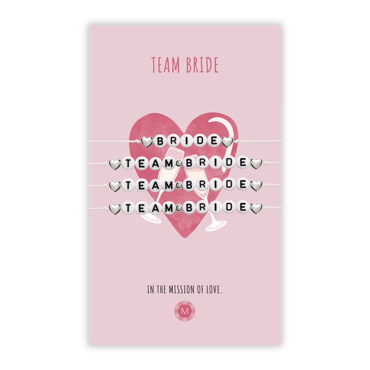 TEAM BRIDE 4x Armband Set