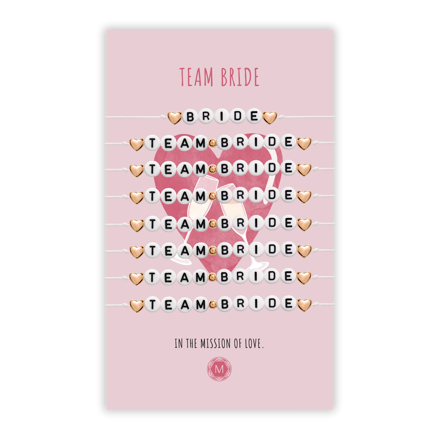 TEAM BRIDE 8x Armband Set