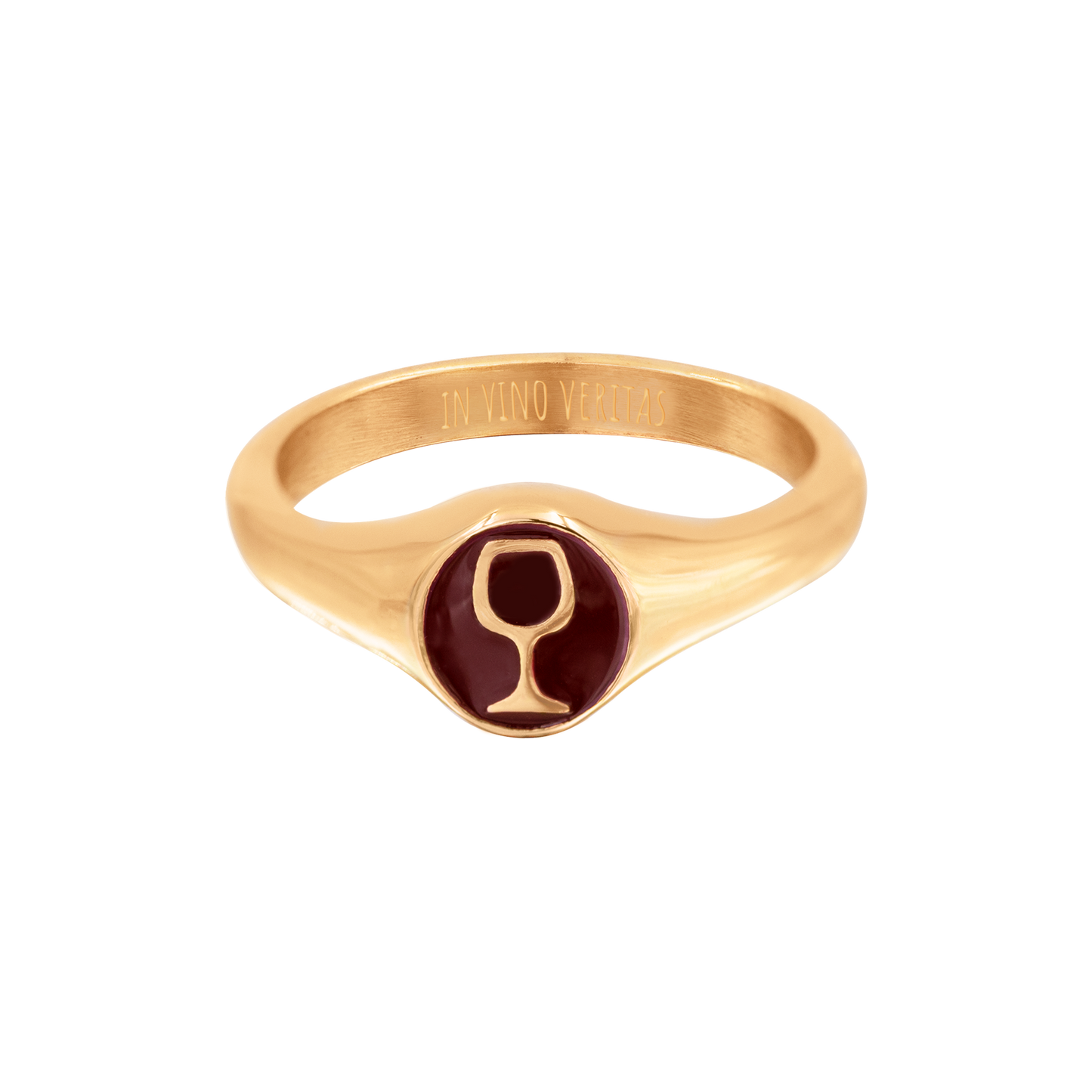 RED WINEGLASS Ring Roségold