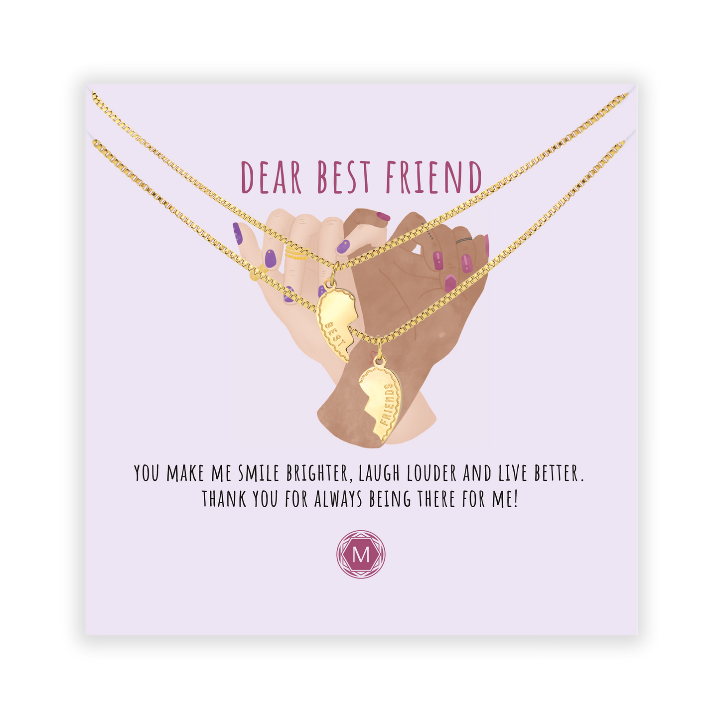 DEAR BEST FRIEND 2x Halskette