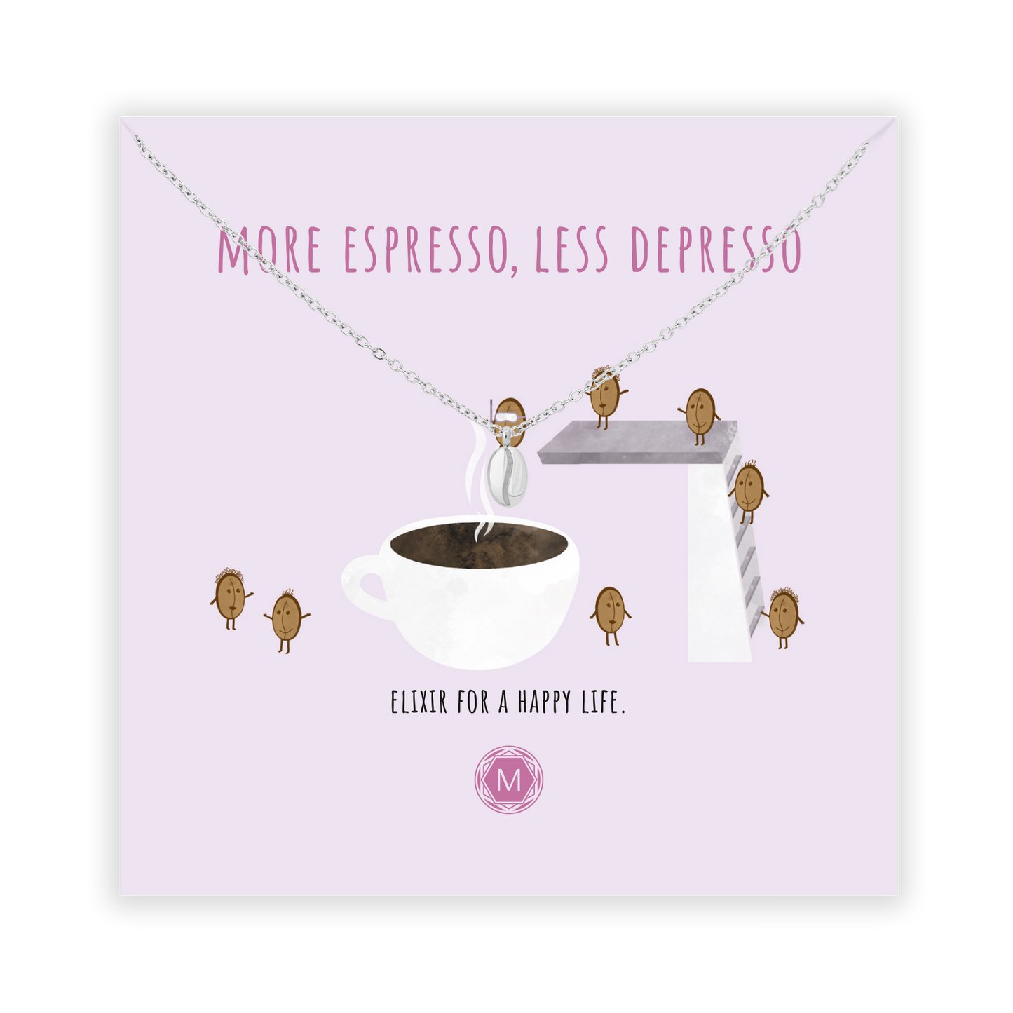 MORE ESPRESSO, LESS DEPRESSO Necklace