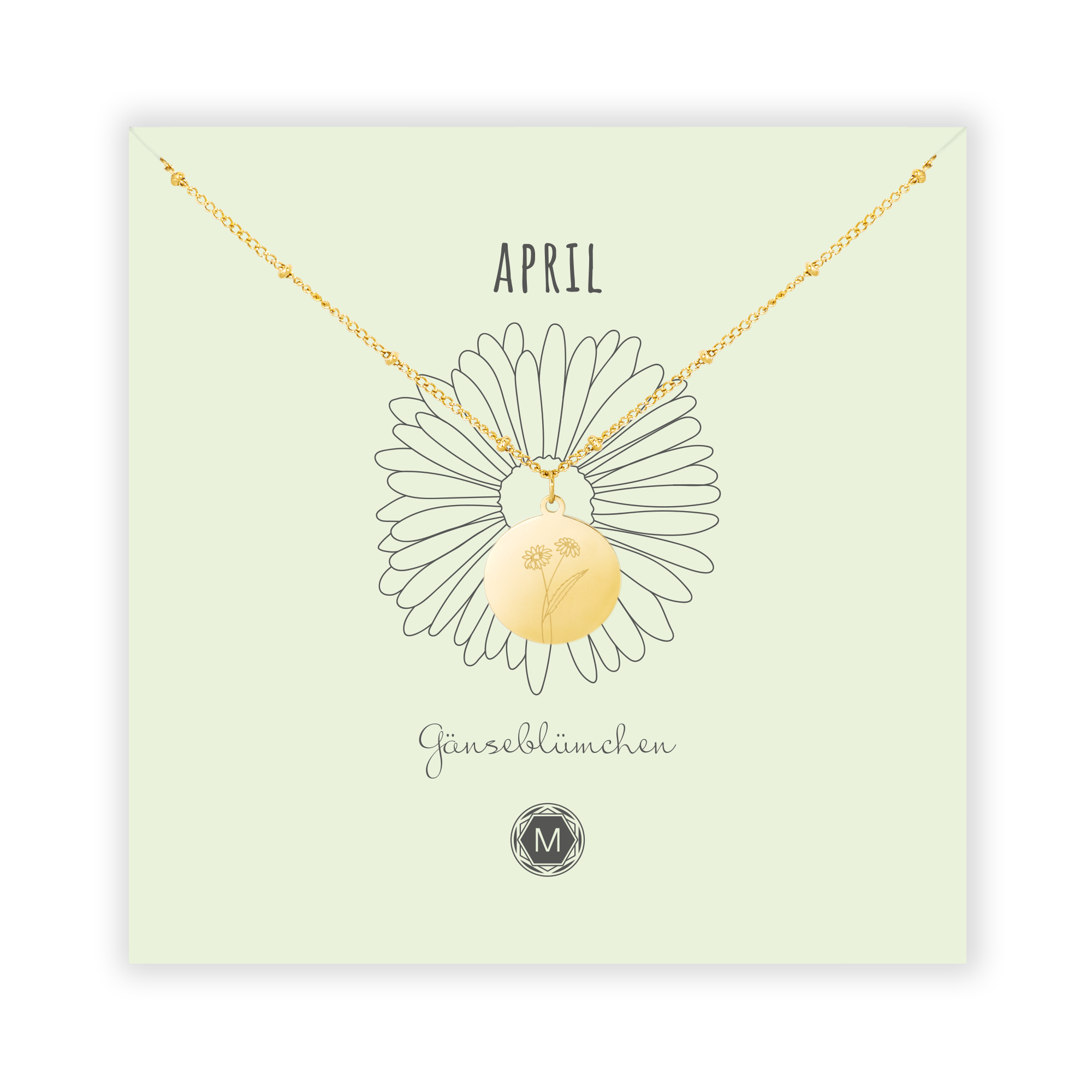 Geburtsblume April - Mix and Match Einzelner Gänseblümchen Anhänger –  acutecolor