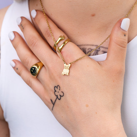 LIVE LOVE WOOF Halskette