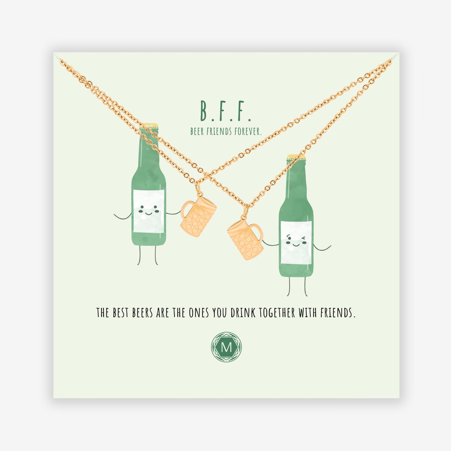 B.F.F. BEER FRIENDS FOREVER 2x Necklace