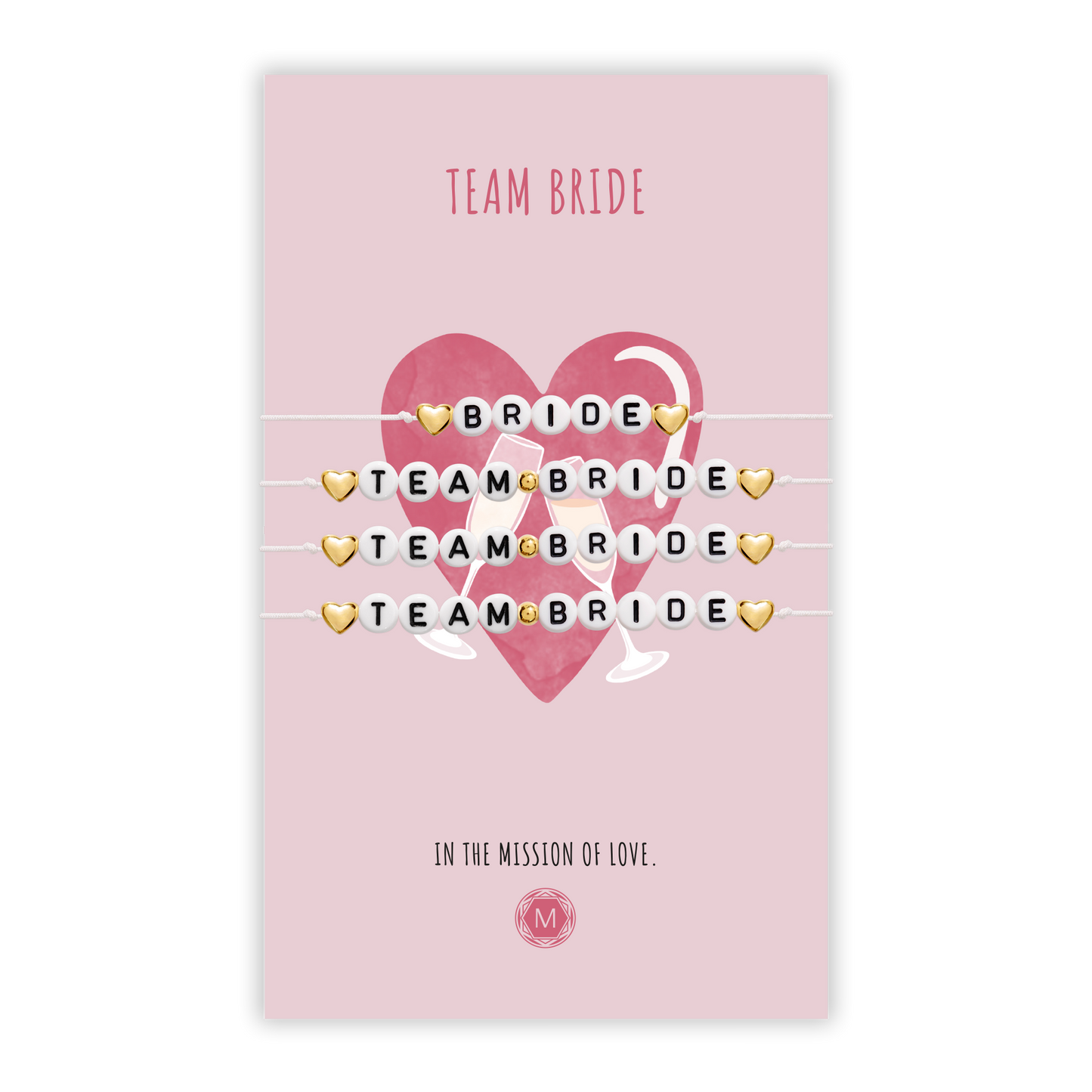 TEAM BRIDE 4x Armband Set