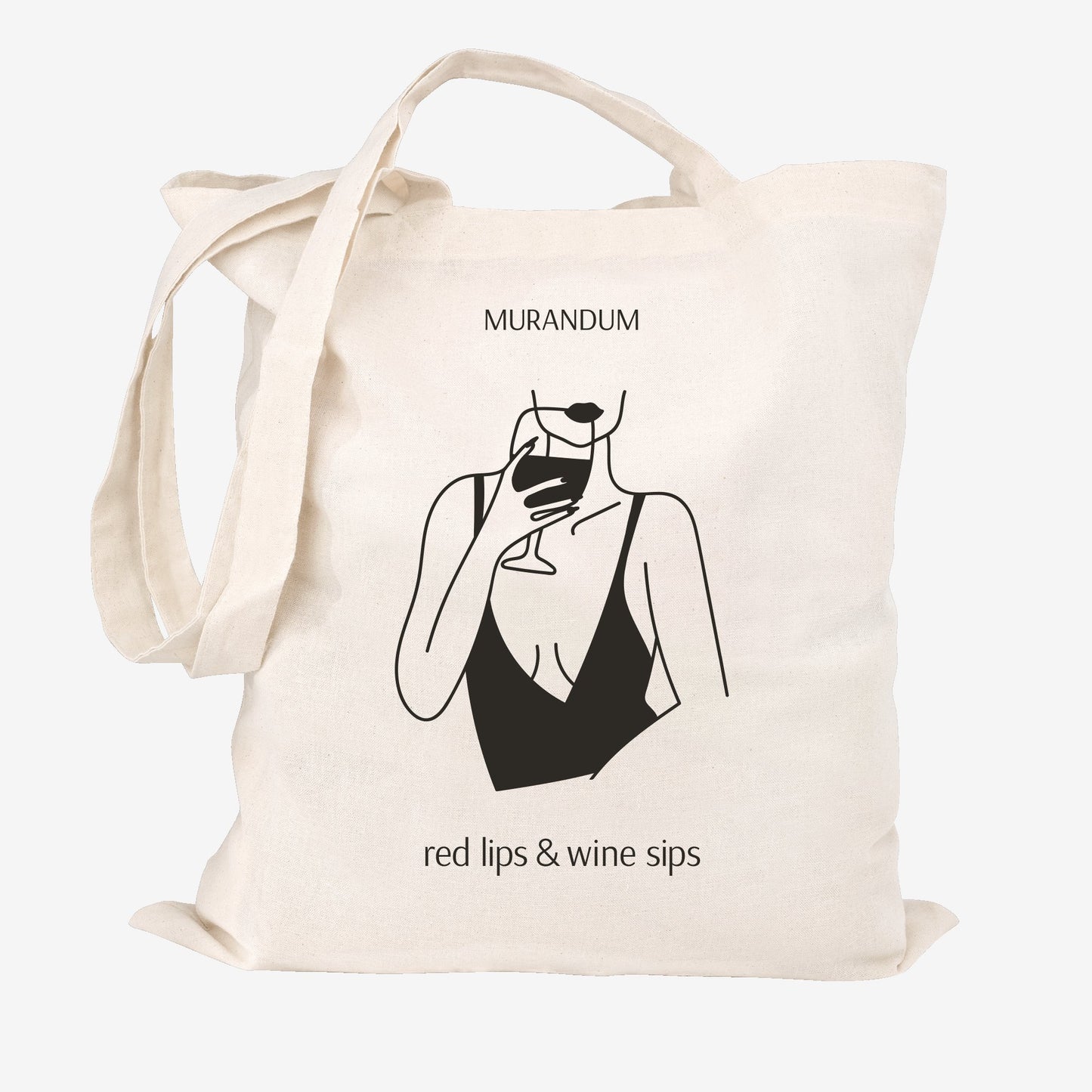 MUR Jutetasche Red Lips Wine Sips
