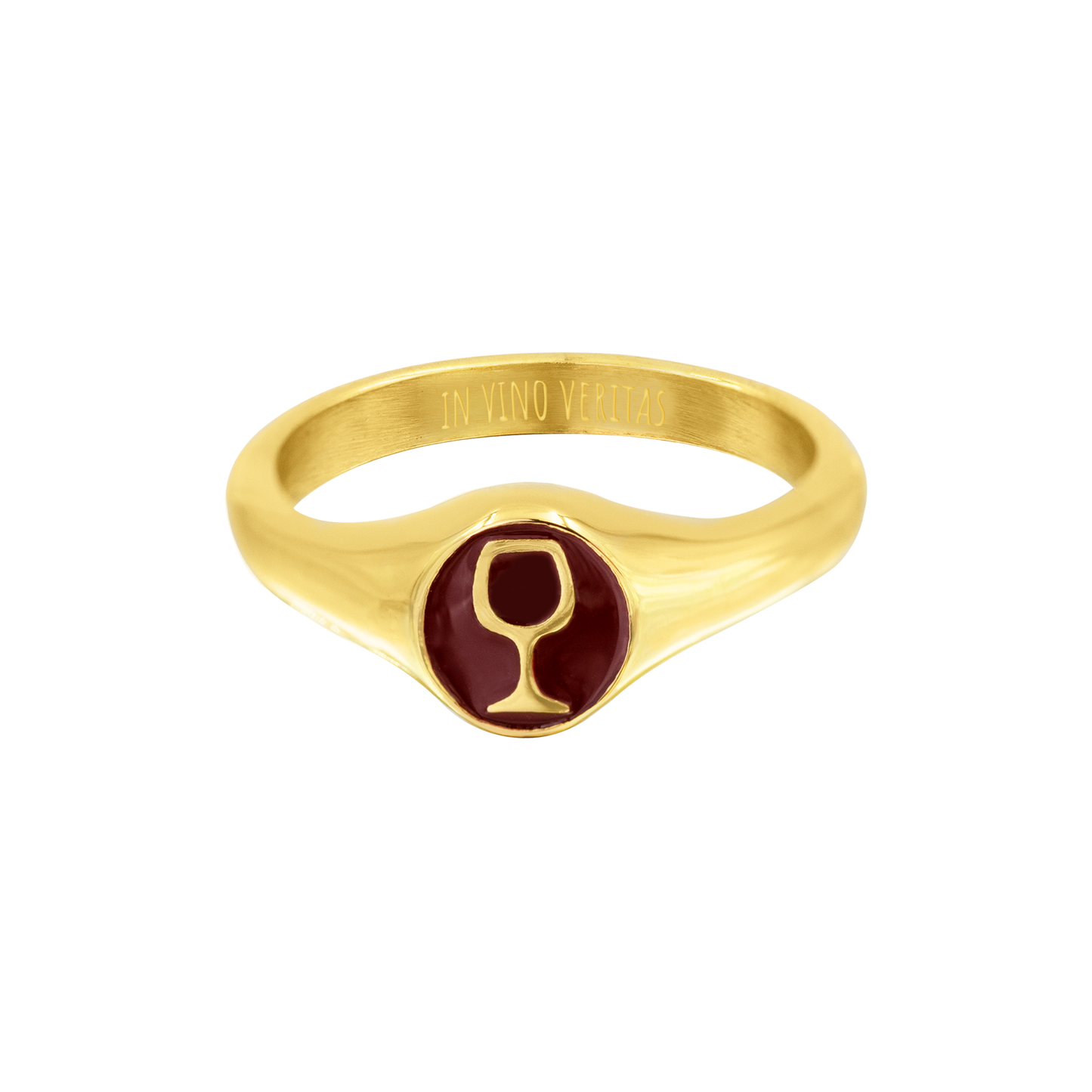 RED WINEGLASS Ring Gold