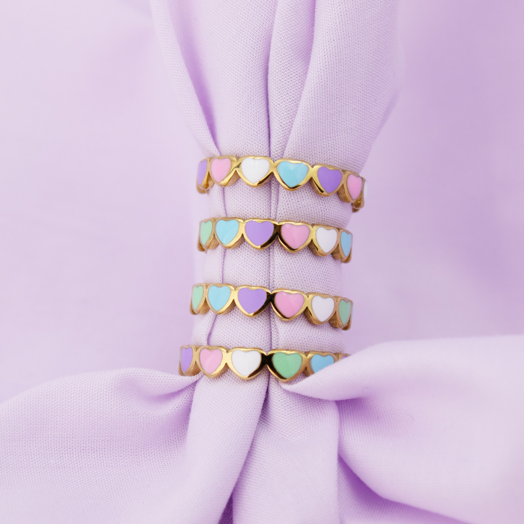 PASTEL HEARTS Ring Silver