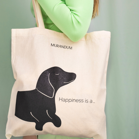 MUR Jutetasche - Happiness is a wagging tail